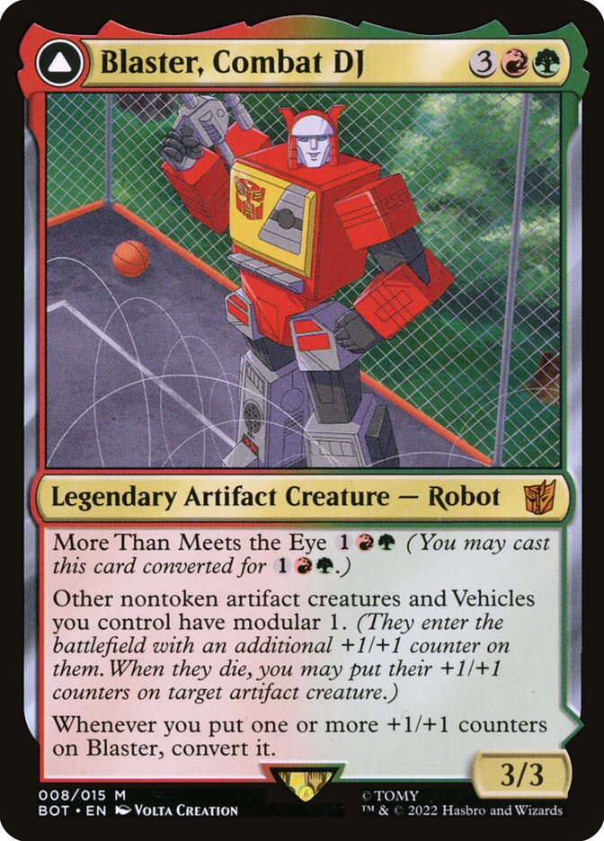 Blaster, Combat DJ // Blaster, Morale Booster BOT-8 Transformers Magic card
