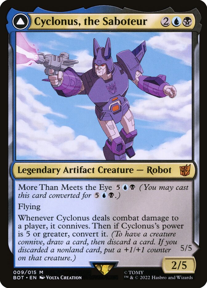 Cyclonus, the Saboteur // Cyclonus, Cybertronian Fighter BOT-9 Transformers Magic card