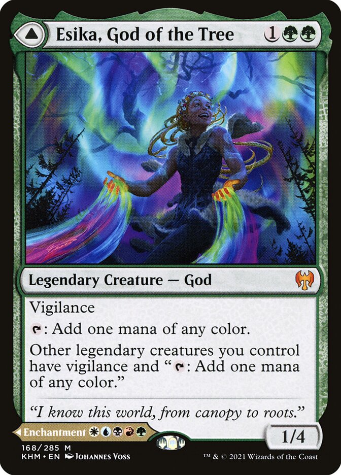 Esika, God of the Tree // The Prismatic Bridge KHM-168 Kaldheim Magic card