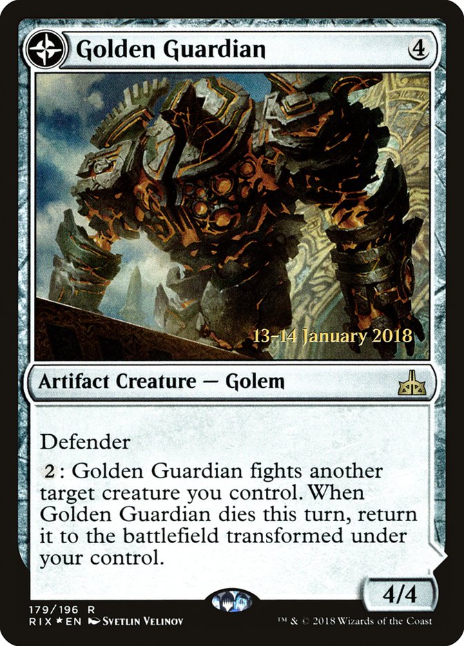 Golden Guardian // Gold-Forge Garrison PRIX-179S Rivals of Ixalan Promos Magic card