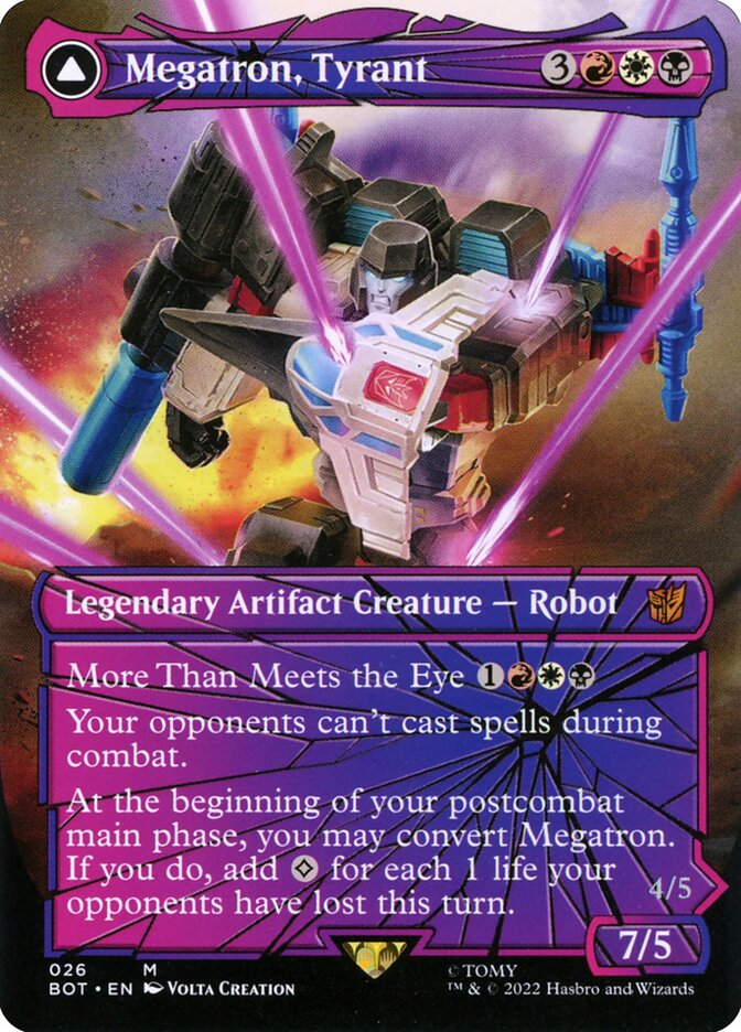 Megatron, Tyrant // Megatron, Destructive Force BOT-26 Transformers Magic card