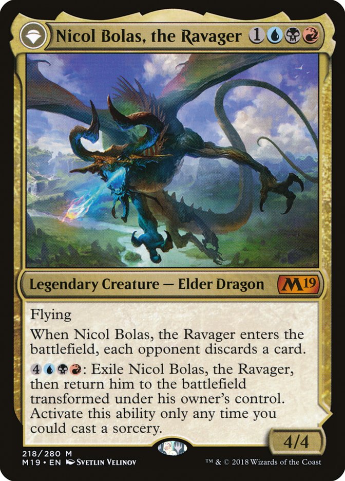 Nicol Bolas, the Ravager // Nicol Bolas, the Arisen M19-218 Core Set 2019 Magic card