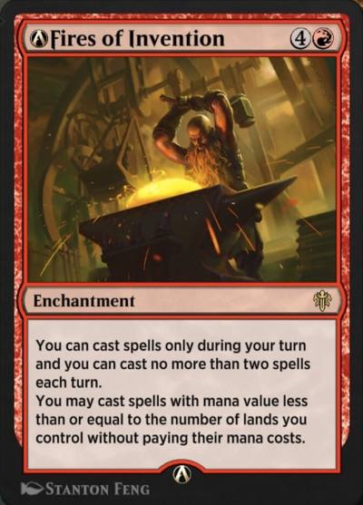 A-Fires of Invention ELD-A-125 Throne of Eldraine Magic card