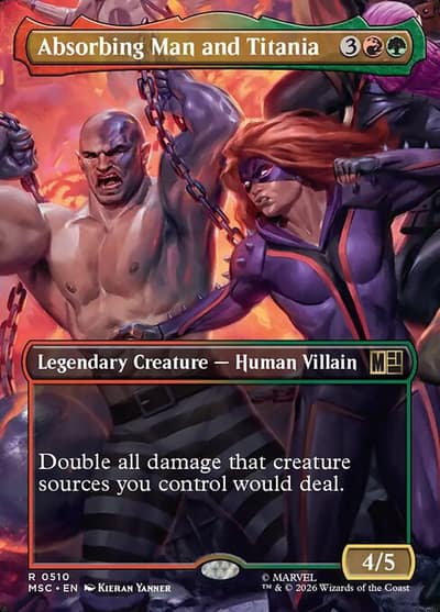 Absorbing Man and Titania 510 Marvel Super Heroes Commander Magic card