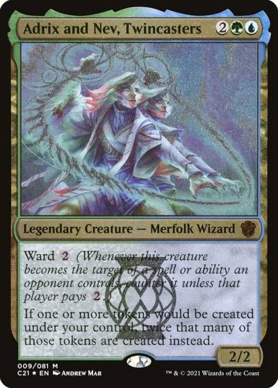 Adrix and Nev, Twincasters OC21-9 Commander 2021 Display Commanders Magic card