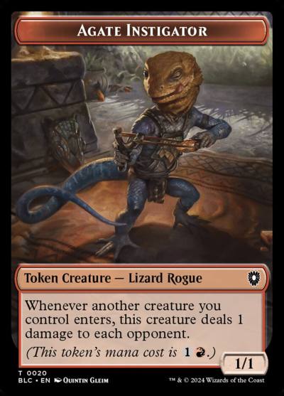 Agate Instigator TBLC-20 Bloomburrow Commander Tokens Magic card