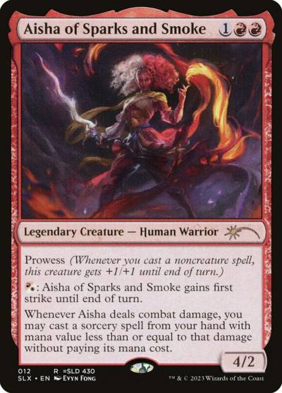 Aisha of Sparks and Smoke SLX-12 Universes Within Magic card