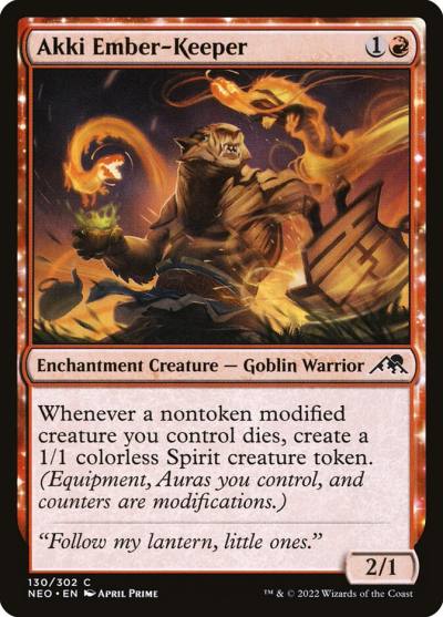 Akki Ember-Keeper 130 Kamigawa: Neon Dynasty Magic card