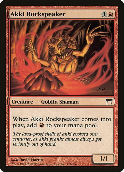 Akki Rockspeaker 154 Champions of Kamigawa Magic card