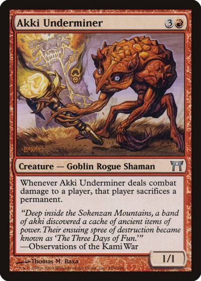 Akki Underminer 155 Champions of Kamigawa Magic card
