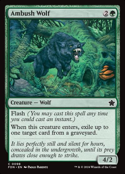 Ambush Wolf 98 Foundations Magic card