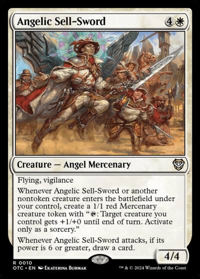 Angelic Sell-Sword OTC-10 Outlaws of Thunder Junction Commander Magic card