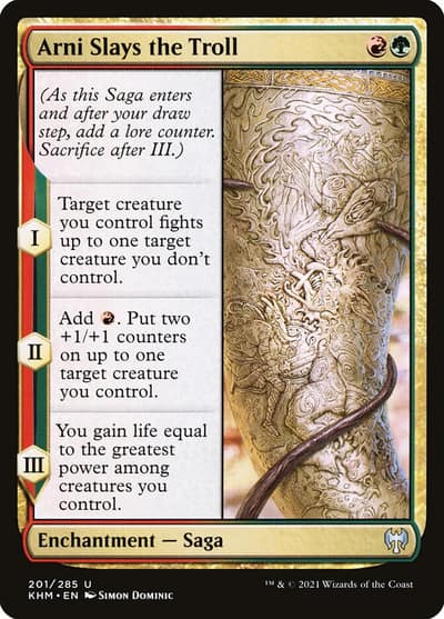 Arni Slays the Troll KHM-201 Kaldheim Magic card