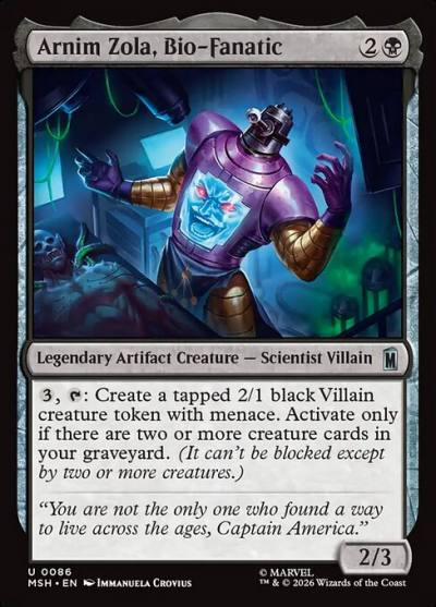Arnim Zola, Bio-Fanatic MSH-86 Marvel Super Heroes Magic card