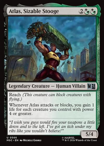 Atlas, Sizable Stooge 566 Marvel Super Heroes Commander Magic card