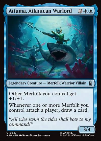 Attuma, Atlantean Warlord MSH-47 Marvel Super Heroes Magic card