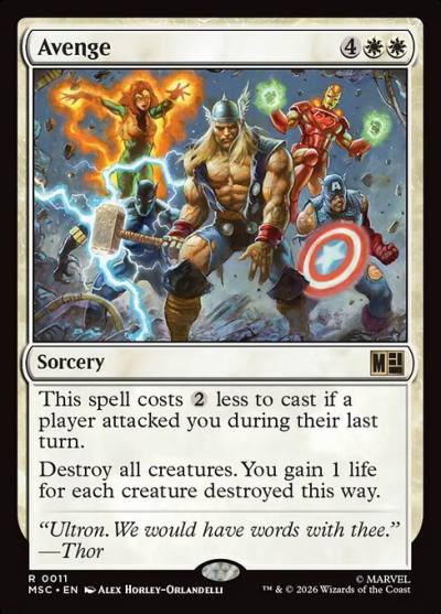 Avenge MSC-11 Marvel Super Heroes Commander Magic card