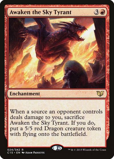 Awaken the Sky Tyrant C15-24 Commander 2015 Magic card