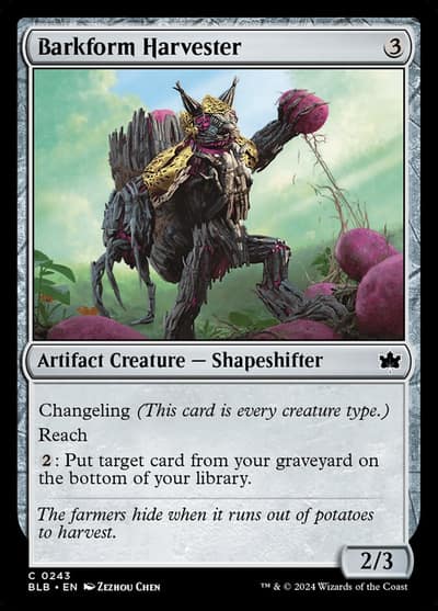 Barkform Harvester 243 Bloomburrow Magic card