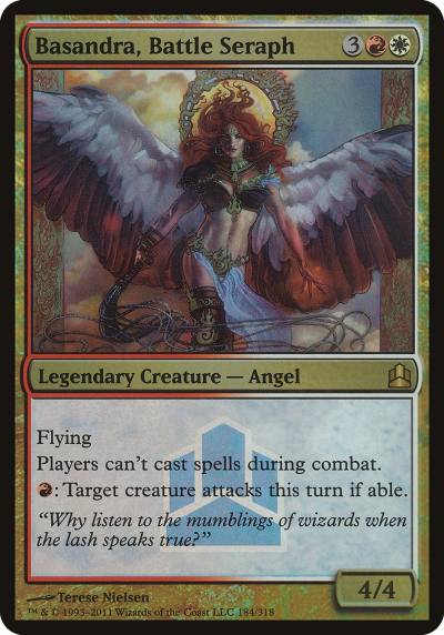 Basandra, Battle Seraph PCMD-184 Commander 2011 Launch Party Magic card