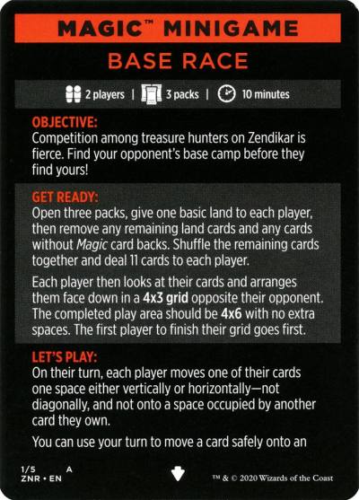 Base Race // Base Race (cont'd) MZNR-1 Zendikar Rising Minigames Magic card