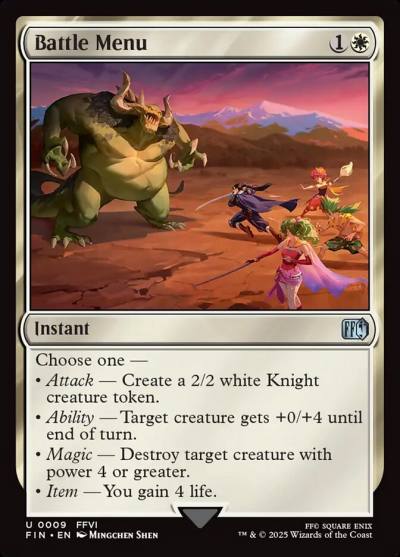 Battle Menu FIN-9 Final Fantasy Magic card