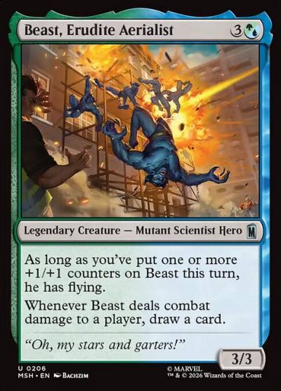 Beast, Erudite Aerialist MSH-206 Marvel Super Heroes Magic card
