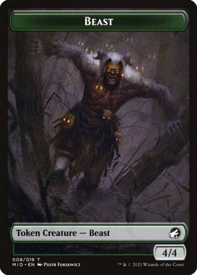 Beast TMID-8 Innistrad: Midnight Hunt Tokens Magic card