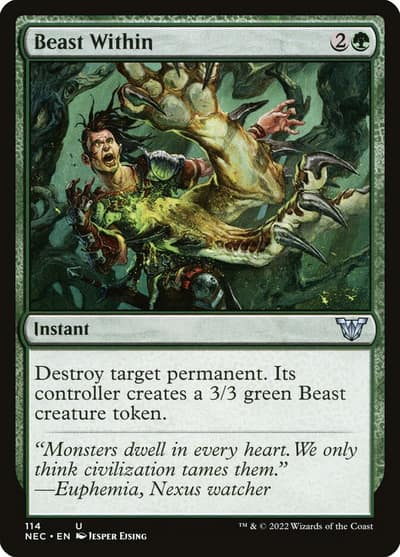 Beast Within NEC-114 Neon Dynasty Commander Magic card