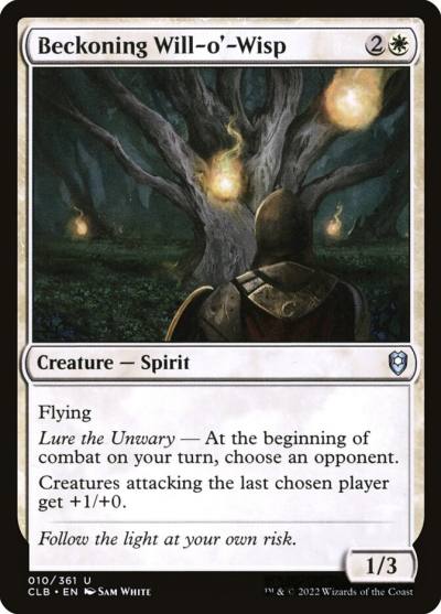 Beckoning Will-o'-Wisp CLB-10 Commander Legends: Battle for Baldur's Gate Magic card