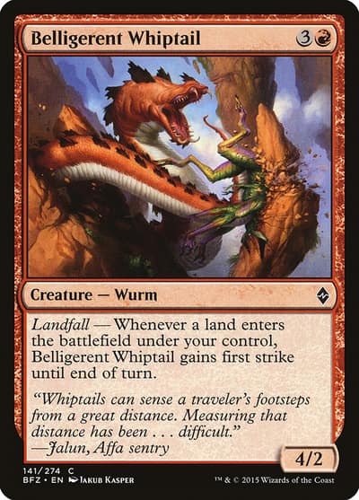 Belligerent Whiptail 141 Battle for Zendikar Magic card