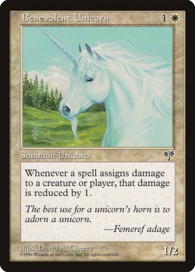 Benevolent Unicorn 4 Mirage Magic card
