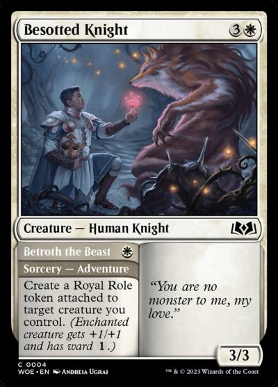 Besotted Knight // Betroth the Beast WOE-4 Wilds of Eldraine Magic card