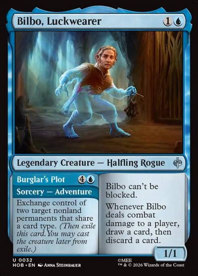 Bilbo, Luckwearer // Burglar's Plot HOB-32 The Hobbit Magic card