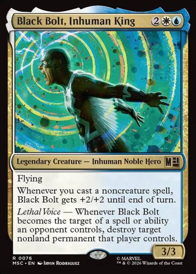 Black Bolt, Inhuman King MSC-76 Marvel Super Heroes Commander Magic card