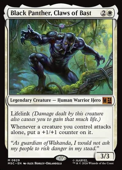 Black Panther, Claws of Bast 829 Marvel Super Heroes Commander Magic card