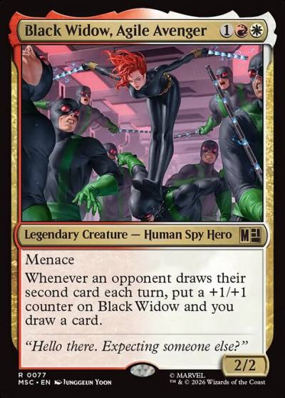 Black Widow, Agile Avenger MSC-77 Marvel Super Heroes Commander Magic card