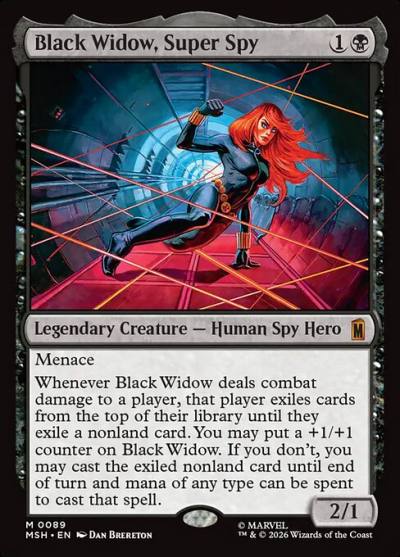 Black Widow, Super Spy MSH-89 Marvel Super Heroes Magic card