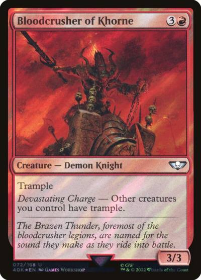 Bloodcrusher of Khorne 40K-72STAR Warhammer 40,000 Commander Magic card