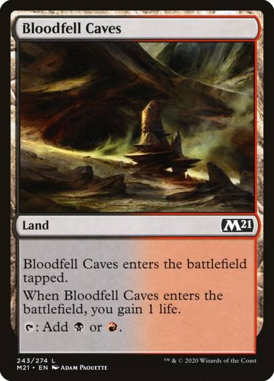 Bloodfell Caves M21-243 Core Set 2021 Magic card