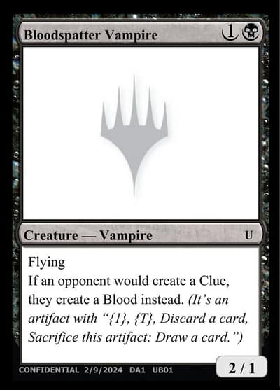 Bloodspatter Vampire UB01a Unknown Event Magic card