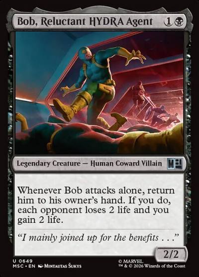Bob, Reluctant HYDRA Agent MSC-649 Marvel Super Heroes Commander Magic card