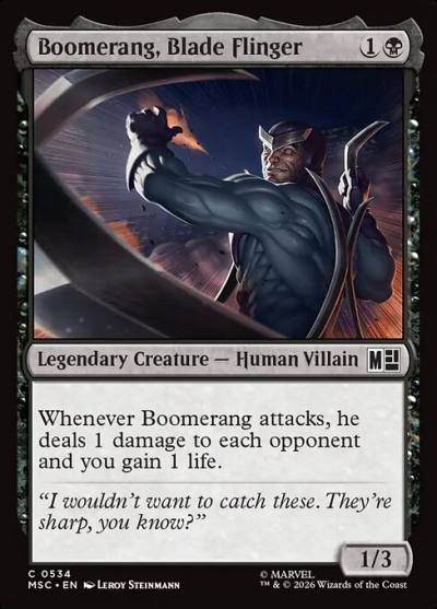 Boomerang, Blade Flinger MSC-534 Marvel Super Heroes Commander Magic card
