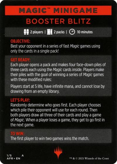 Booster Blitz MAFR-1 Adventures in the Forgotten Realms Minigames Magic card