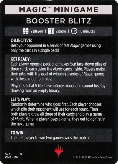 Booster Blitz MONE-5 Phyrexia: All Will Be One Minigames Magic card