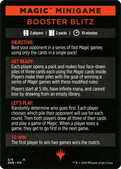 Booster Blitz MZNR-2 Zendikar Rising Minigames Magic card