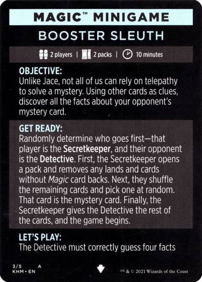 Booster Sleuth // Booster Sleuth (cont'd) MKHM-3 Kaldheim Minigames Magic card