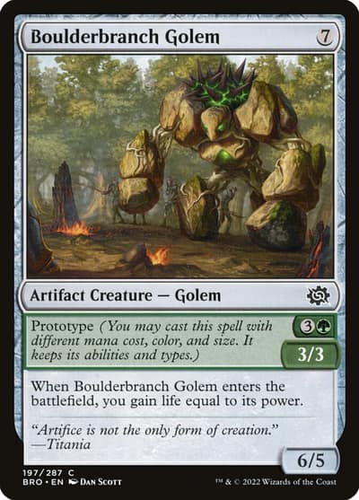 Boulderbranch Golem 197 The Brothers' War Magic card