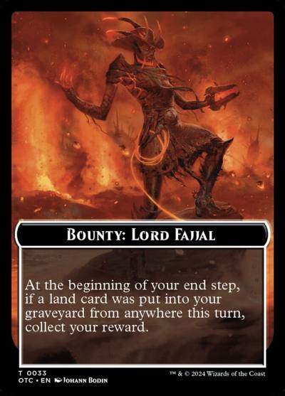Bounty: Lord Fajjal // Wanted! TOTC-33 Outlaws of Thunder Junction Commander Tokens Magic card