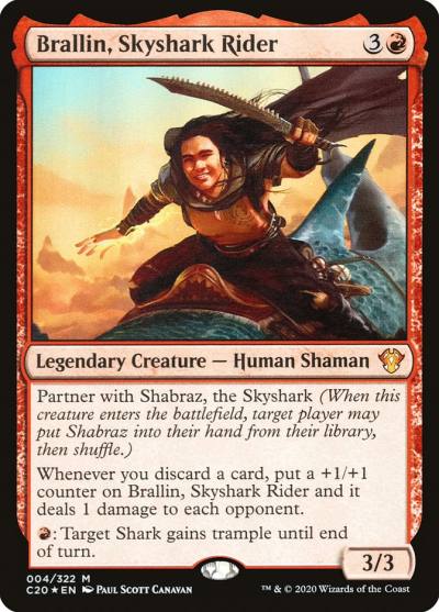 Brallin, Skyshark Rider C20-4 Commander 2020 Magic card